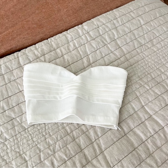 NWOT Zara PleatedSweetheart Strapless Stretch Crop Top - Picture 3 of 3